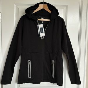 Charles River Apparel Seaport 1/4 Zip Sweatshirt sz Medium Mens Black No Zipper